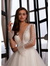 Dazzling Ivory Lace Tulle Beaded Wedding Dress